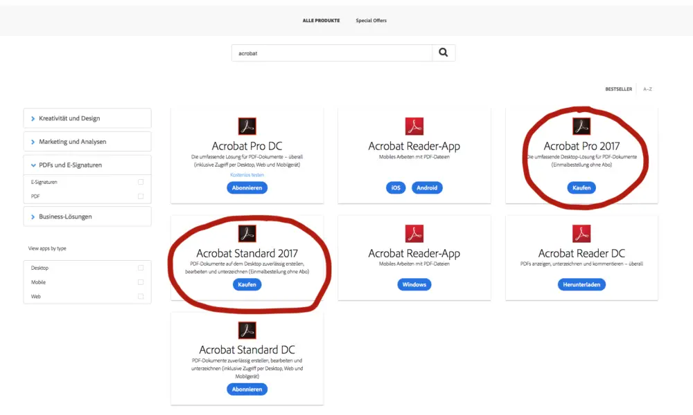 Quelle est la différence entre Adobe Acrobat DC et Adobe Acrobat Pro