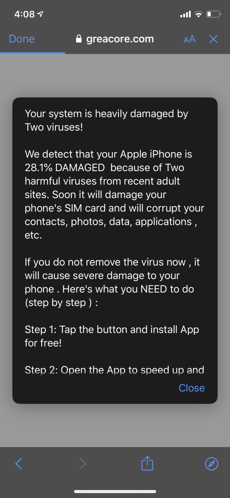 Are virus warnings on phone real?