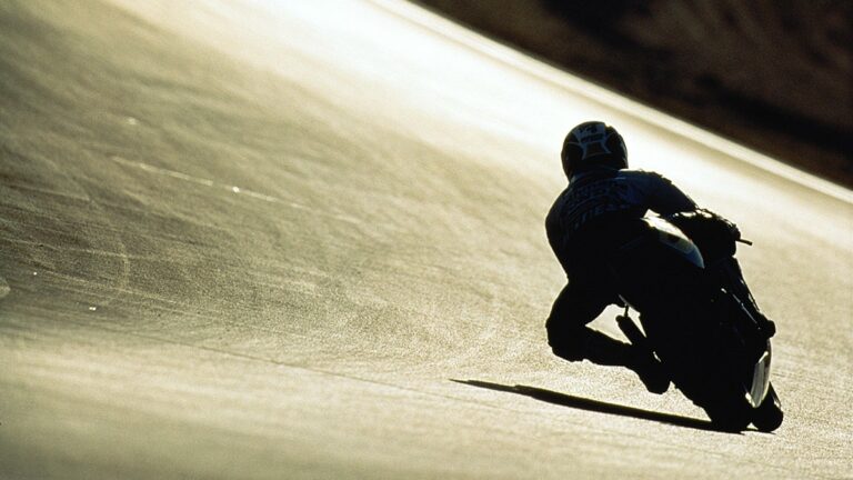 At what speed will a motorcycle not fall over?