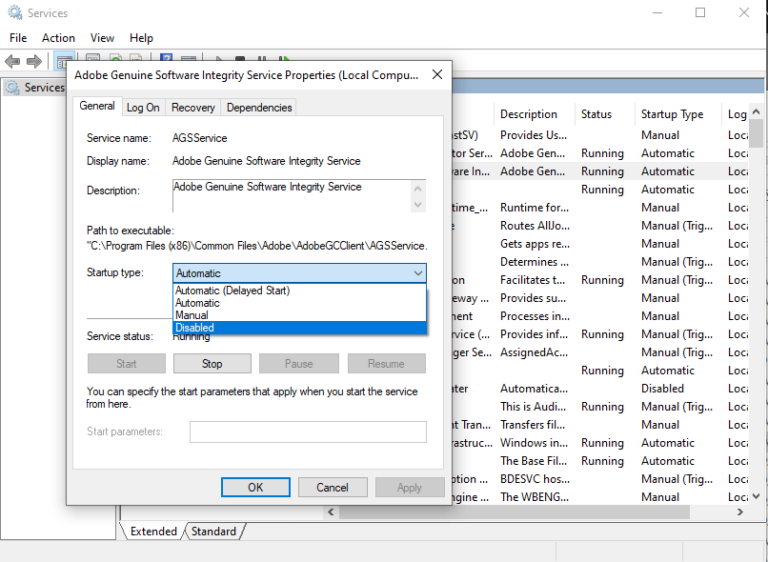 Can I disable Adobe genuine monitor service?