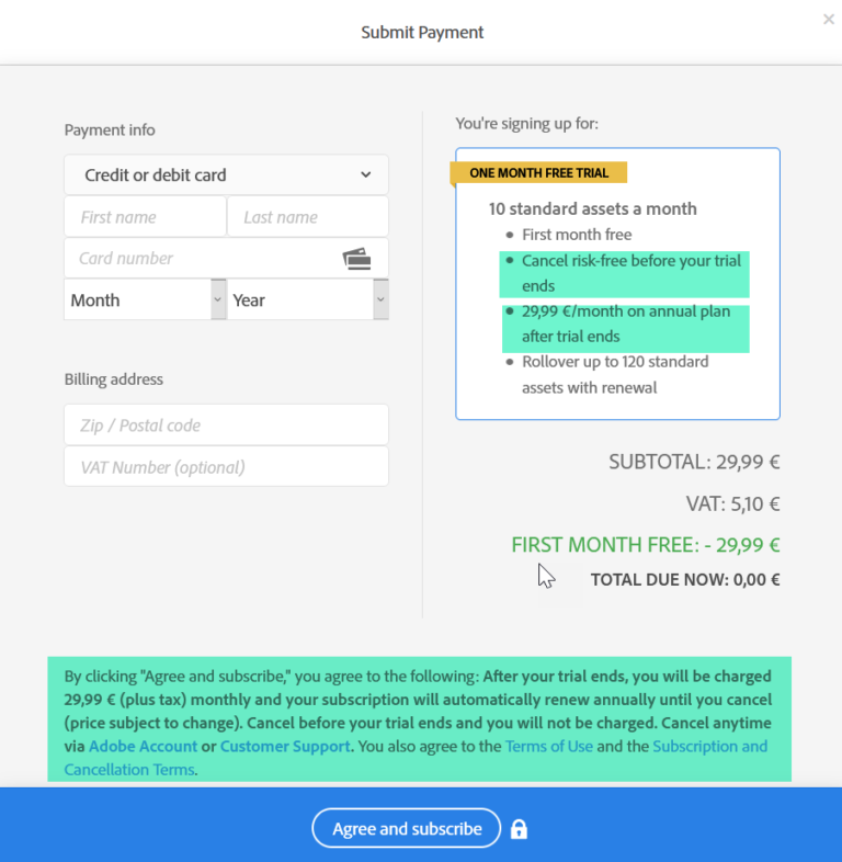 Does Adobe free trial automatically cancel?