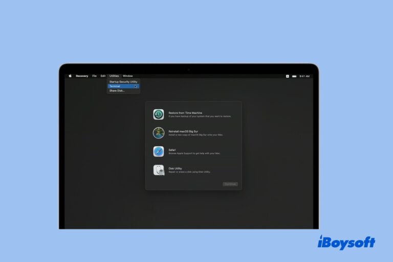 Sletter Mac-gendannelsestilstand noget?