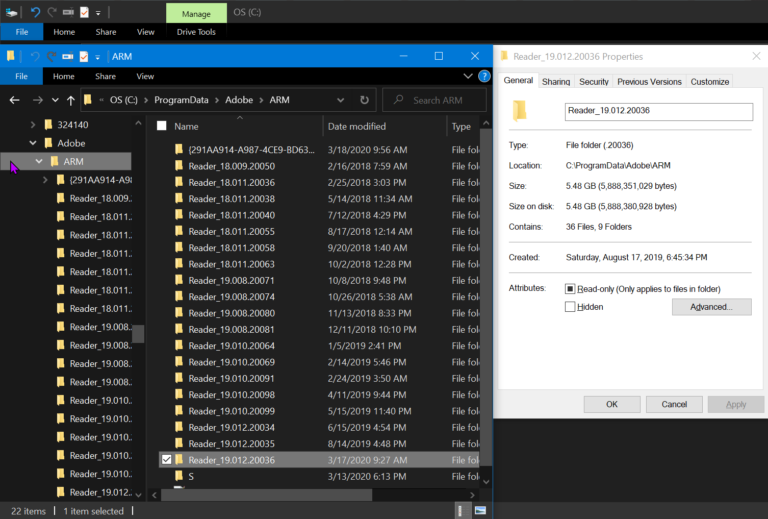 How do I delete a folder in Adobe?