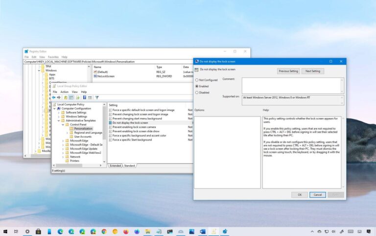 Hvordan deaktiverer jeg låseskærmen i Windows 10?