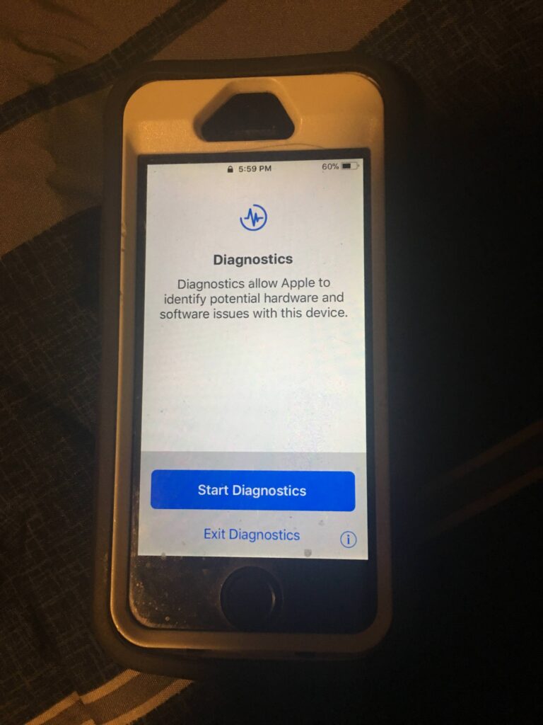 How do I get my iPhone out of diagnostic mode?