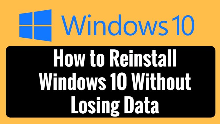 How do I reinstall Windows 10 without losing data and programs with USB?