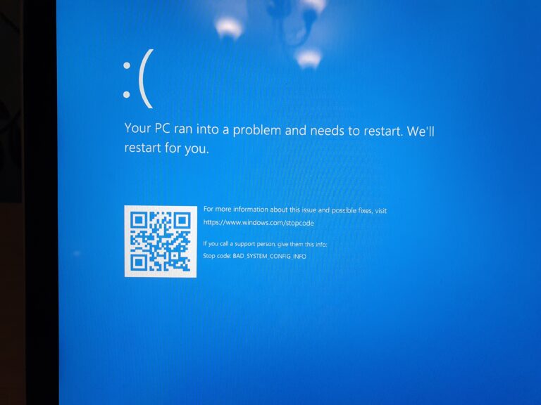 How do I reset my blue screen?