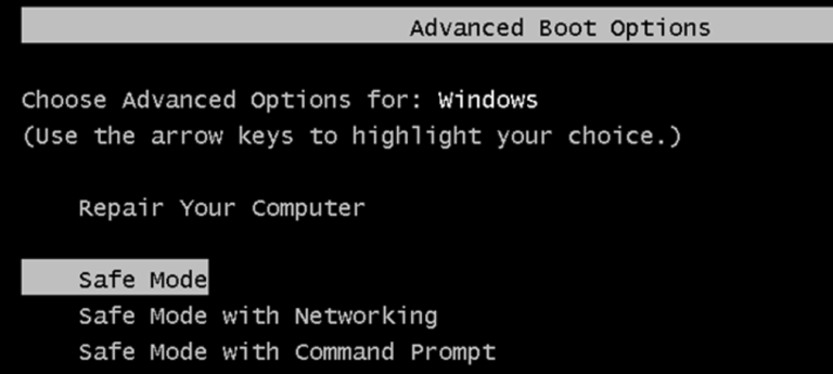 How do I start in Safe Mode without F8?