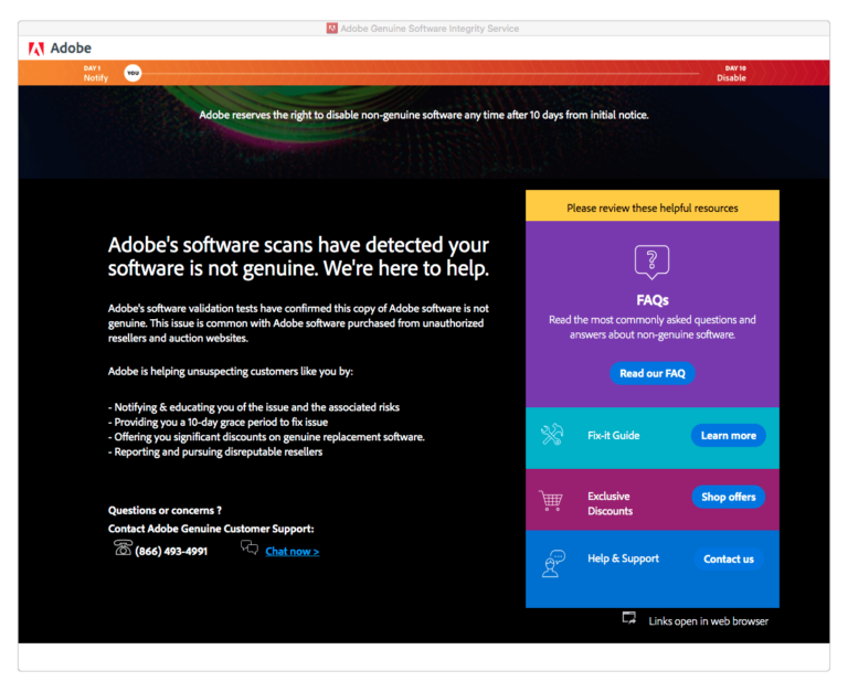 How do I stop Adobe genuine software integrity service from popping up?