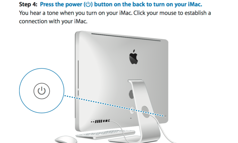 How do I turn my iMac on?