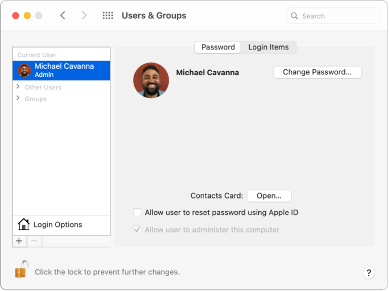 How do you change user group on Mac?
