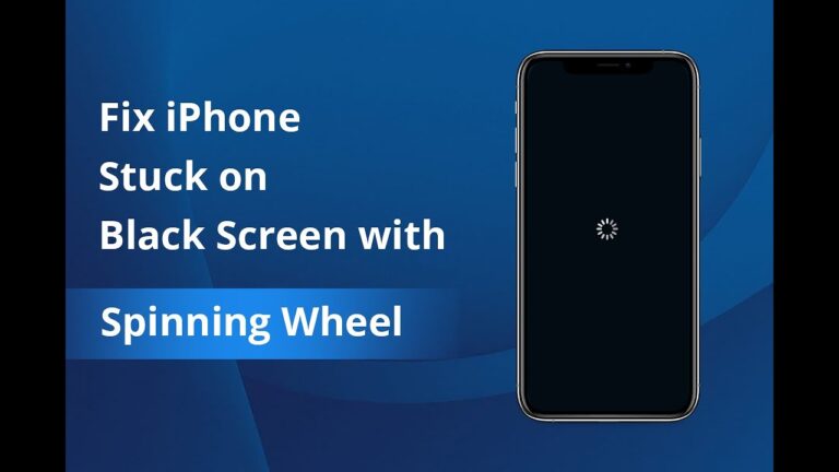 How do you fix a jammed iPhone with a black screen and spinning wheel?
