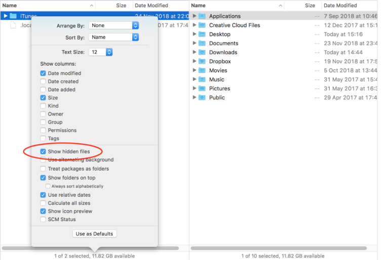 How do you show hidden files on Mac?