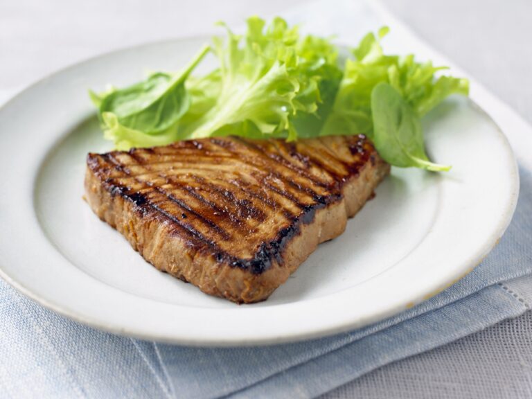 Is tuna steak high in fat?
