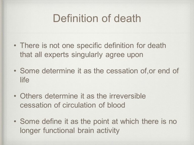 What are the 3 definitions of death?