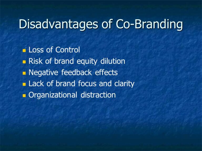 What are the disadvantages of co-branding?