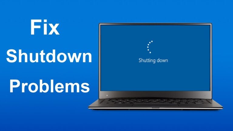 What causes a laptop not to shut down?