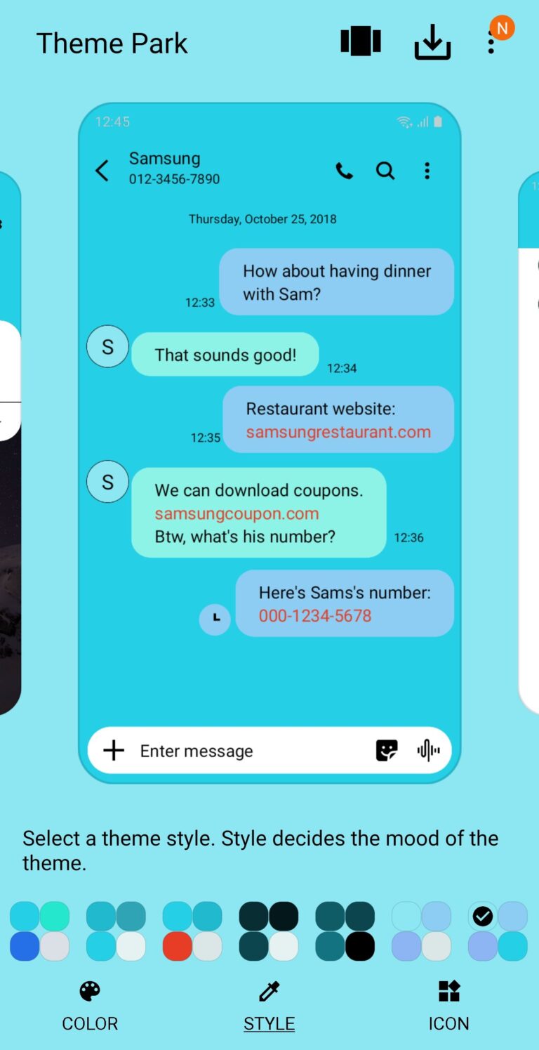 What do the different colors on text messages mean Samsung?