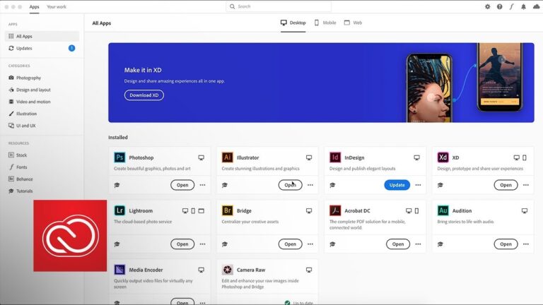 What does Creative Cloud desktop do?