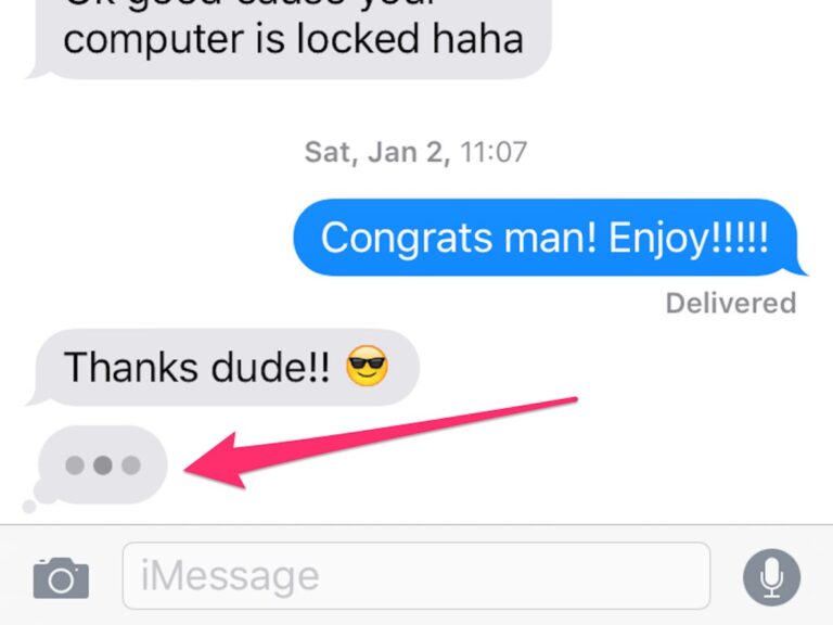 What does the bubble with dots mean on iMessage?