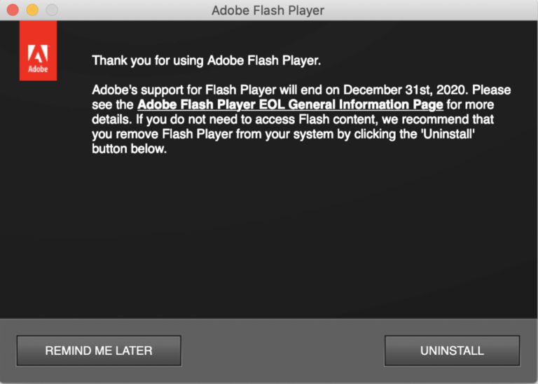 What happens if I uninstall Adobe Flash Player?