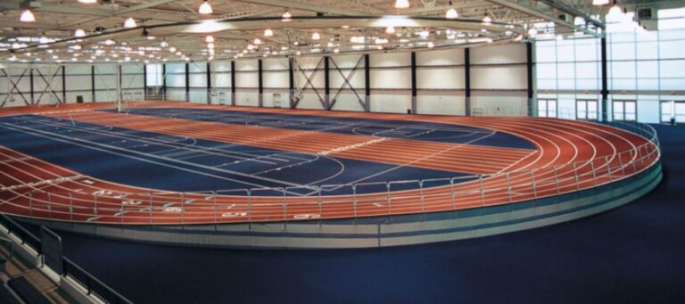 What is a banked track?