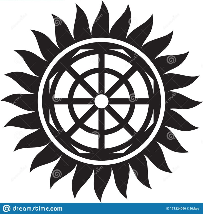 What is a spinning wheel symbol?