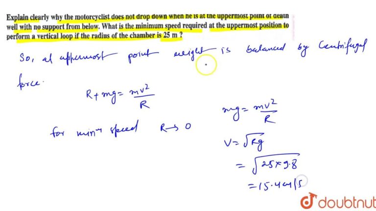 What is the minimum speed required at the uppermost position to perform a vertical loop if the radius of the chamber is 25m?