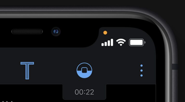 What is the tiny orange dot on my iPhone?