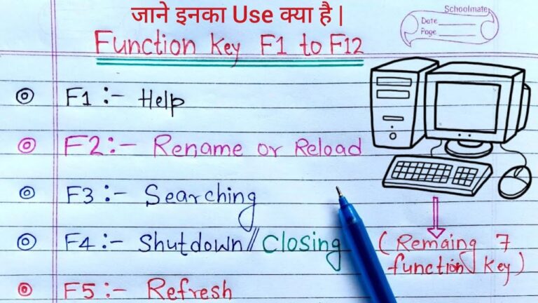 What is the use of F1 to F12 keys PDF?