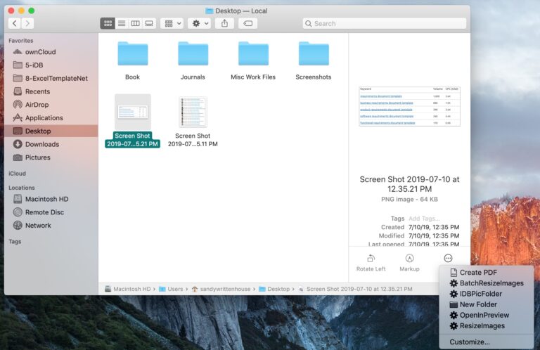 Var finns Finder-åtgärder på Mac?
