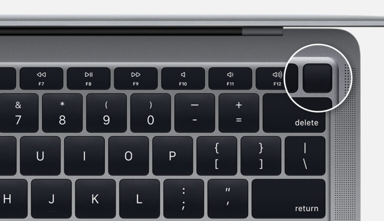 Where is the power button on a Mac?