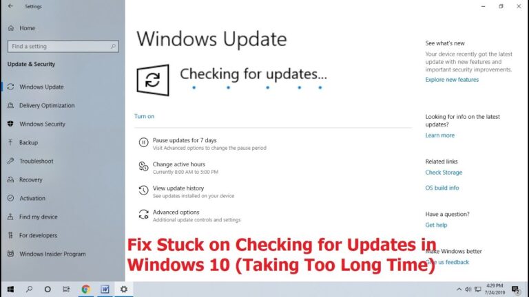 Why is my laptop taking forever to check for updates?