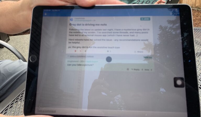 Why is there a GREY dot on my screen?