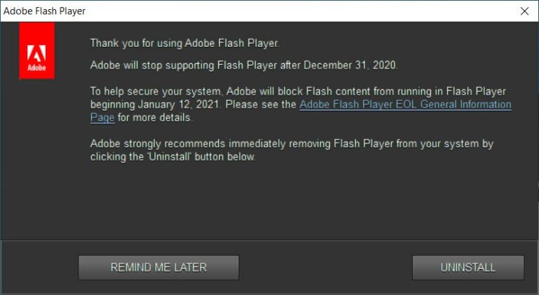 Why should I uninstall Adobe Flash?