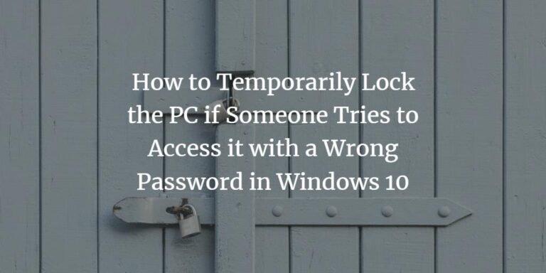 Will Windows 10 lock you out for wrong password?
