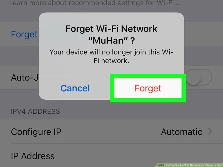 Can I block a WiFi network on iPhone?