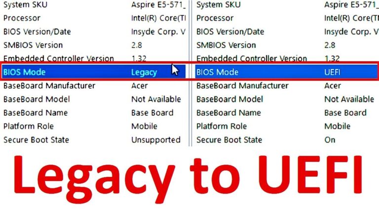Can I change my BIOS mode from Legacy to UEFI?
