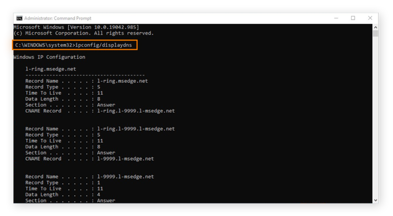 Does DNS cache contain Incognito history?