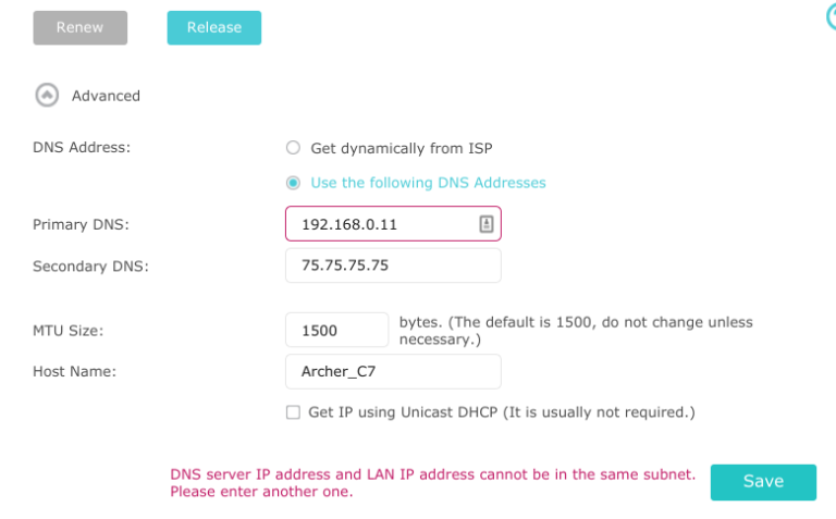 Does DNS need to be on same subnet?