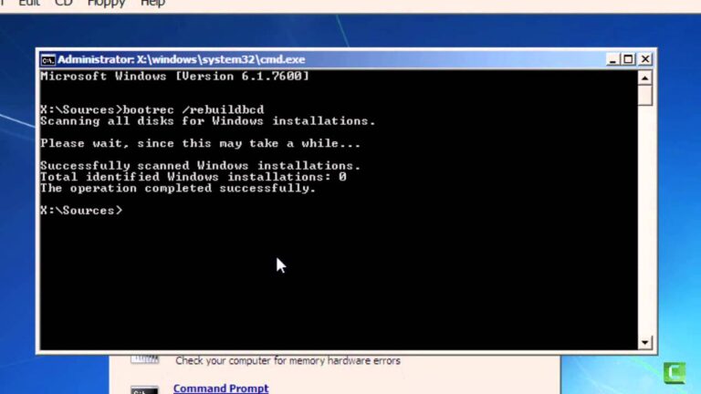 How can I fix BOOTMGR is missing from CMD?