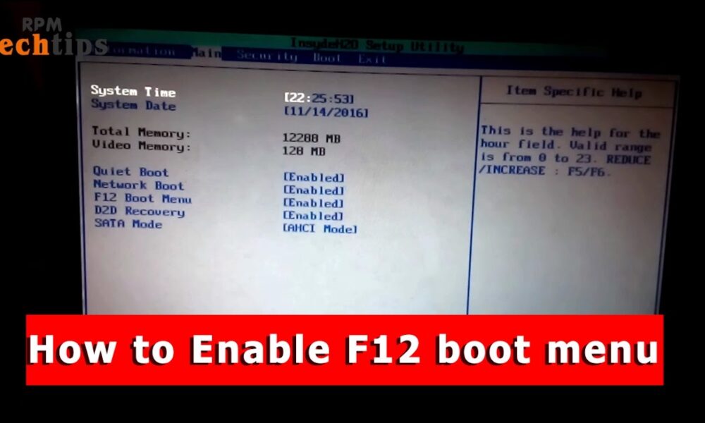 How do I enable the F12 boot menu? – TechDIY.info