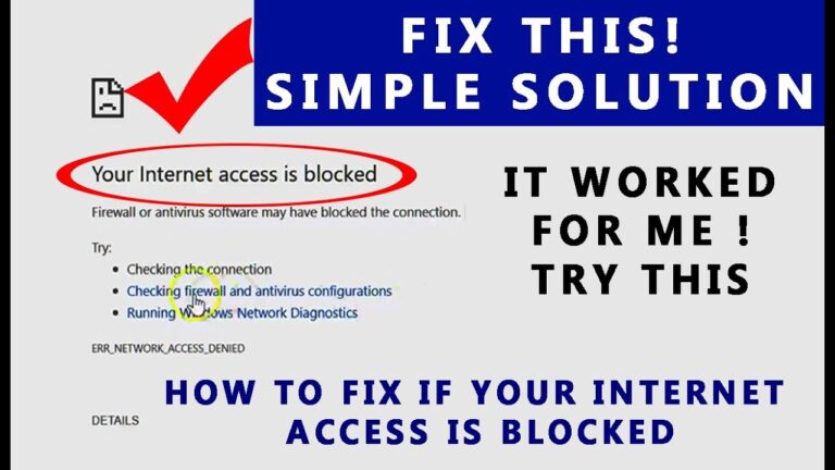 How do I fix my Internet connection is being blocked?