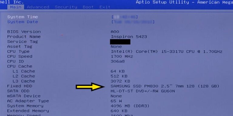 How do I know if my Dell hard drive is detected in BIOS?