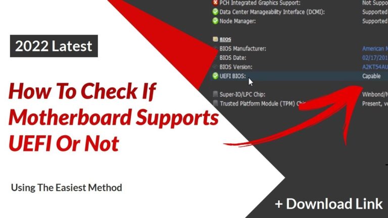 How do I know if my motherboard supports UEFI EFI?