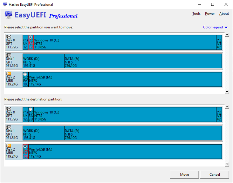 How do I move my EFI partition to another drive?