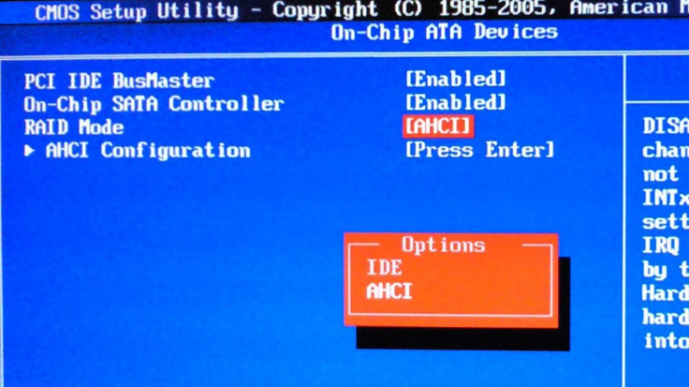 Should SATA mode be AHCI or IDE?