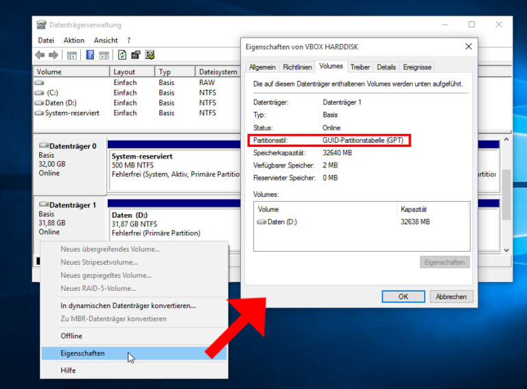 Welcher Partitions no Windows 10?