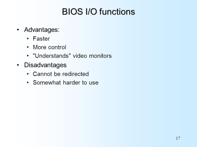 What are the disadvantages of BIOS?
