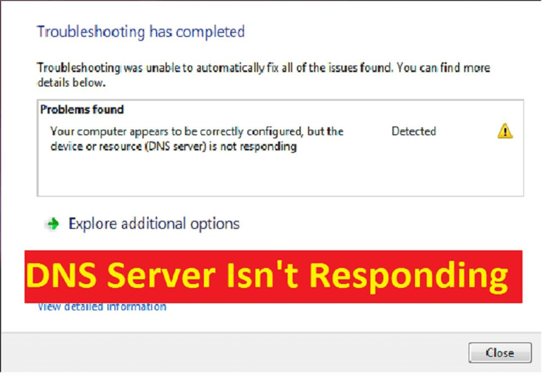 What is a DNS server error?